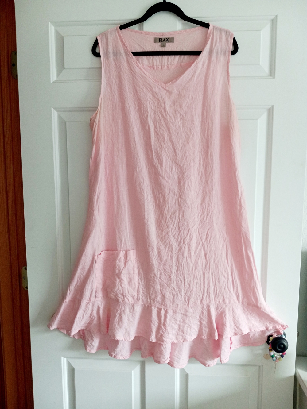 FLAX by Jeanne Engelhart Pink Sleeveless Linen DRESS...DARLING!!